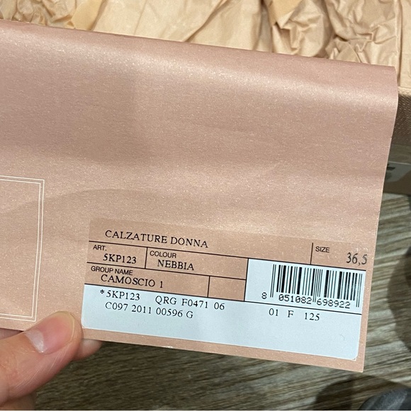 Miu Miu nebbia gray suede high heels open toe 36.5 - Picture 9 of 12